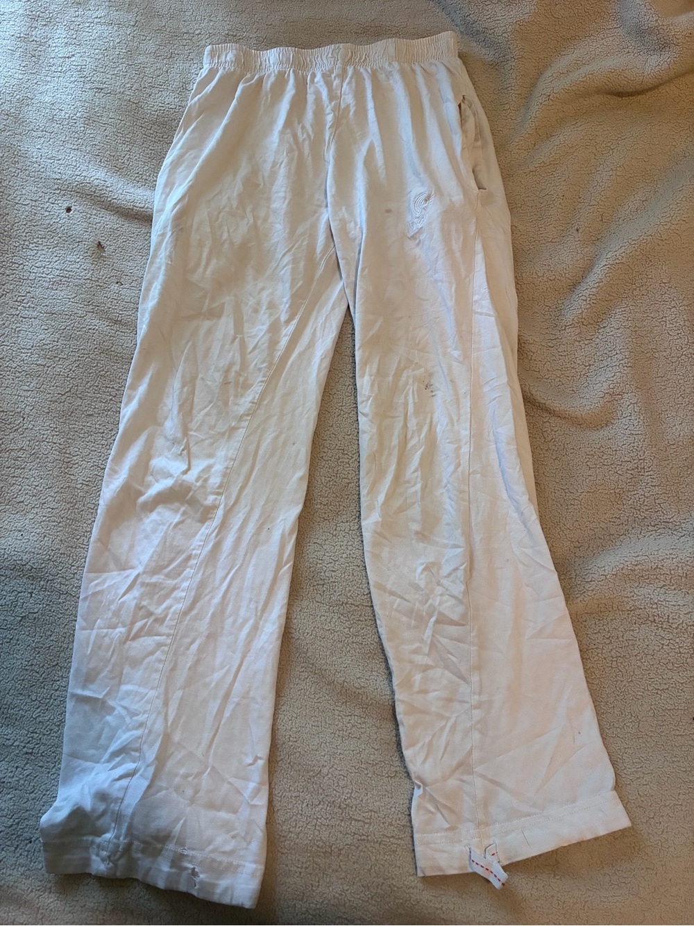 Isha Cotton White Wide-Leg Casual Pants
